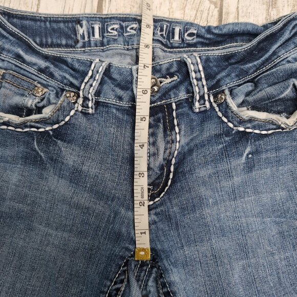 Miss Chic USA White Stitching Y2K Ultra Low Rise Jeans - Picture 5 of 9